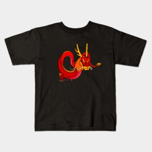 Red chinese dragon Kids T-Shirt